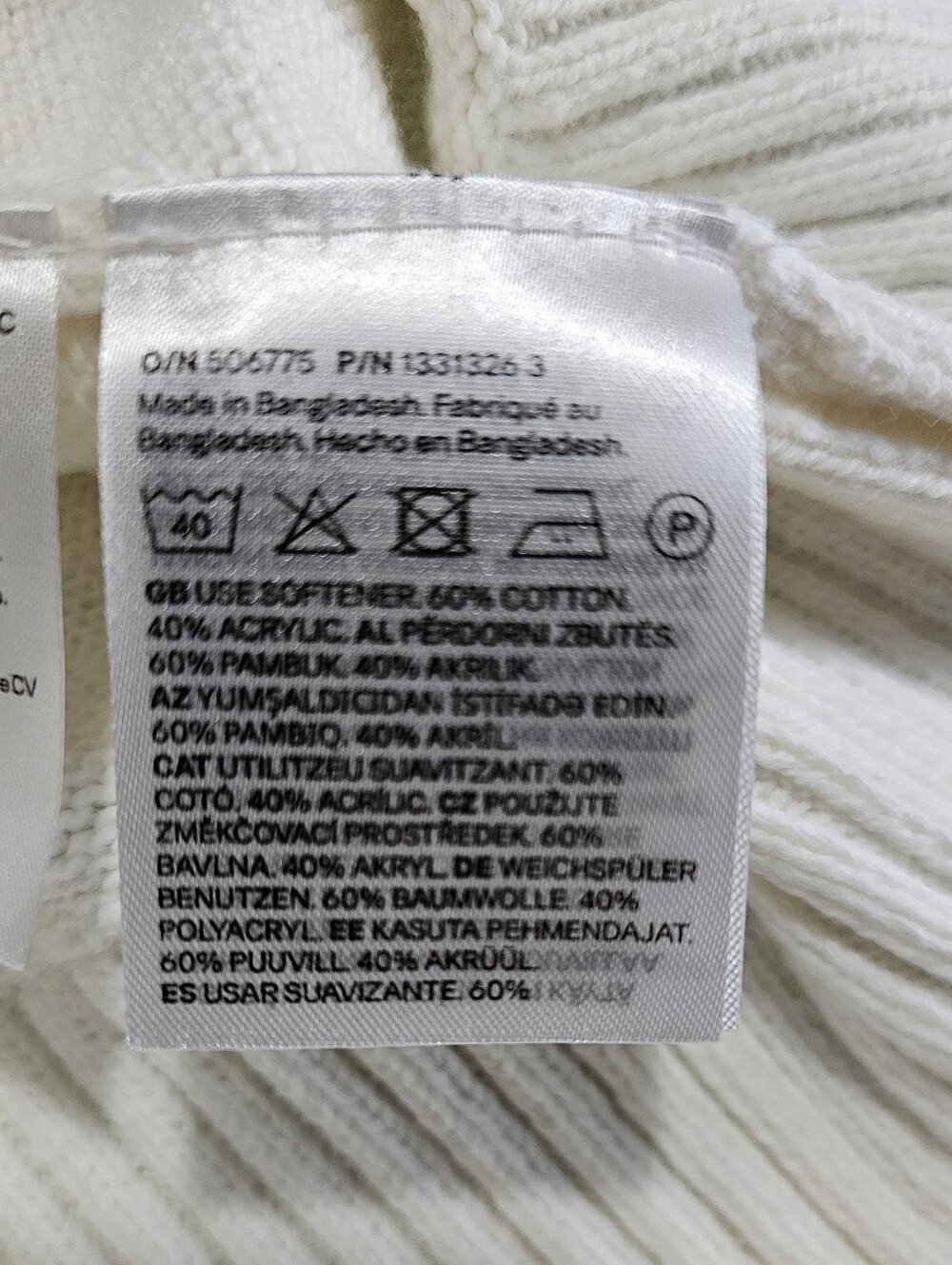 NWT! H&M White Cream Knit Cotton Blend Cardigan Size XS - Picture 5 of 5